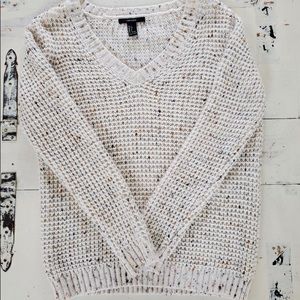 Color splatted knit sweater